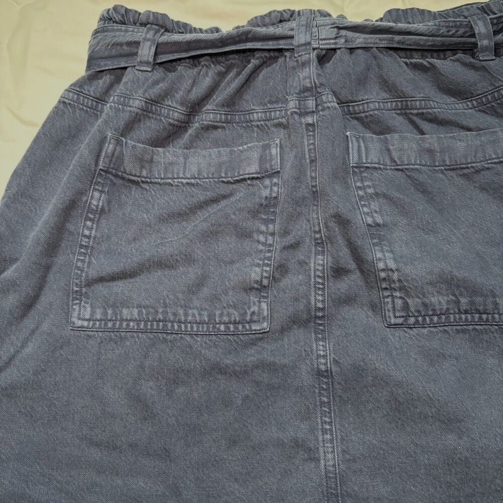 Cloth & Stone Anthropologie Tencel Paperbag Waist Denim Mini Skirt Womens S - Picture 5 of 8